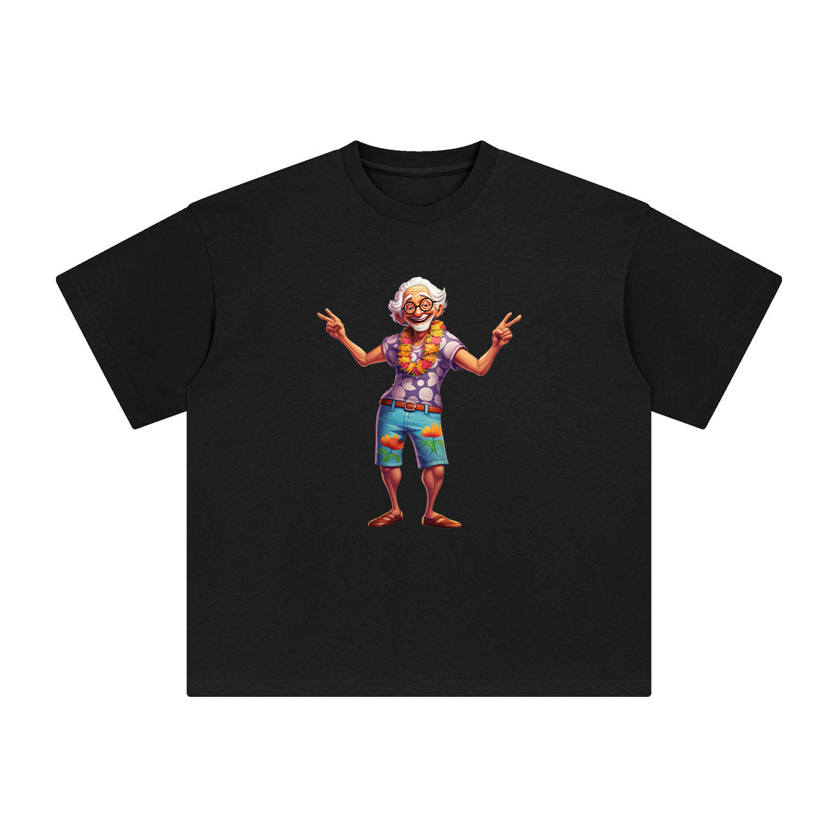Summer Grandpa Graphic Tee-INNBLAC Fashion Apparel