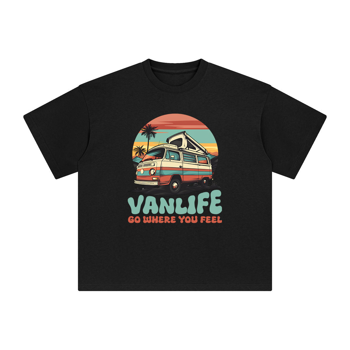 VanLife Go Where You Feel Graphic Tee-INNBLAC Fashion Apparel
