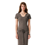 Fitted Rib-Knit V Neck T-Shirt 8.2oz