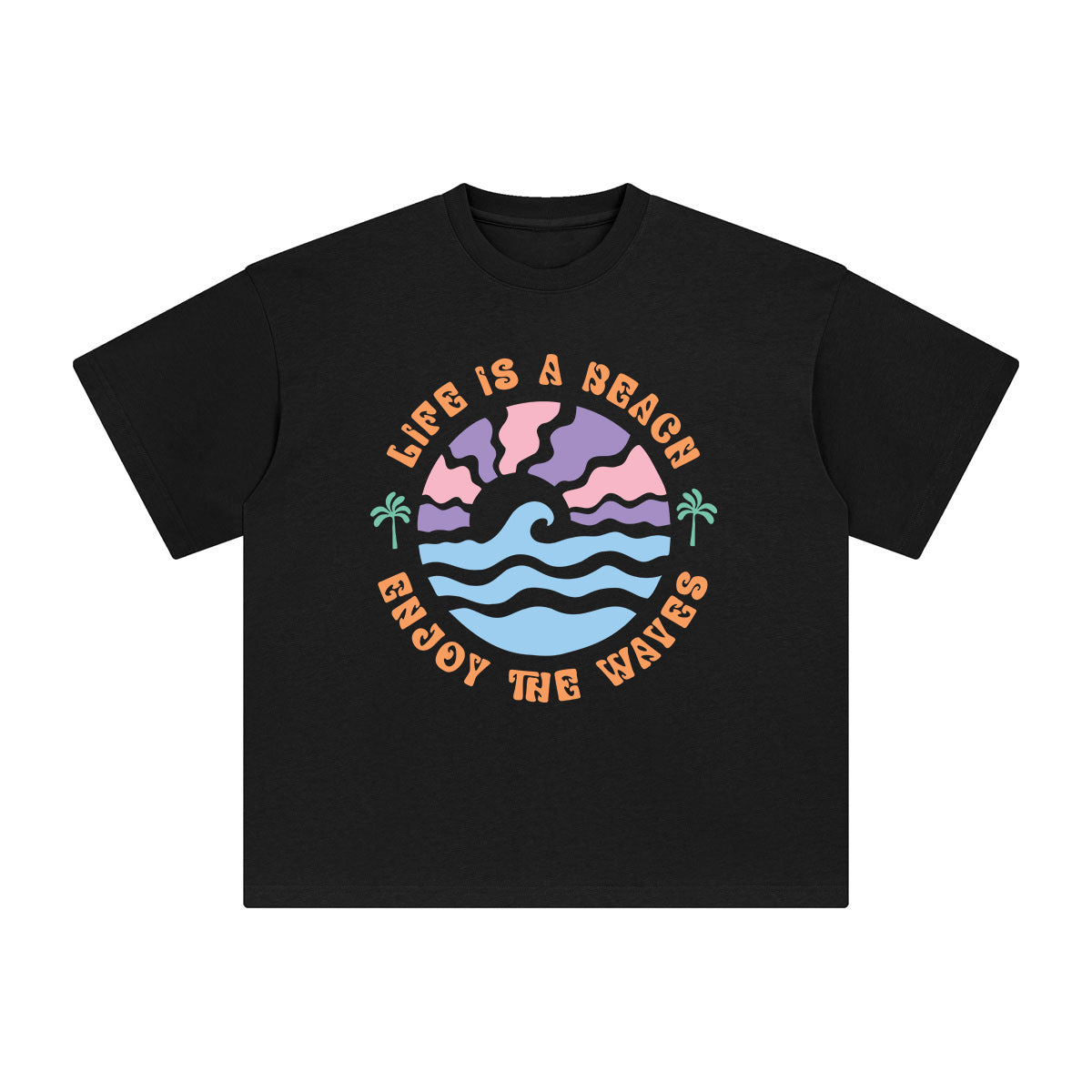 Sunrise & Waves Graphic Tee-INNBLAC Fashion Apparel
