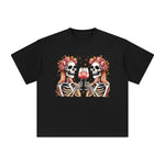 Twins Skeleton Graphic Tee-INNBLAC Fashion Apparel