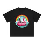 Skull & Flamingo Float Graphic Tee-INNBLAC Fashion Apparel