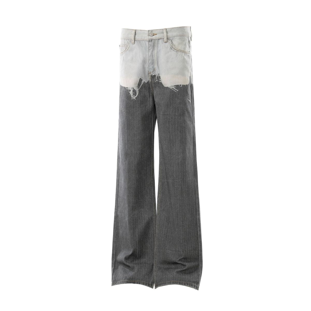 Streetwear Deconstructed Panel Stripe Flare Jeans