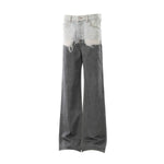 Streetwear Deconstructed Panel Stripe Flare Jeans