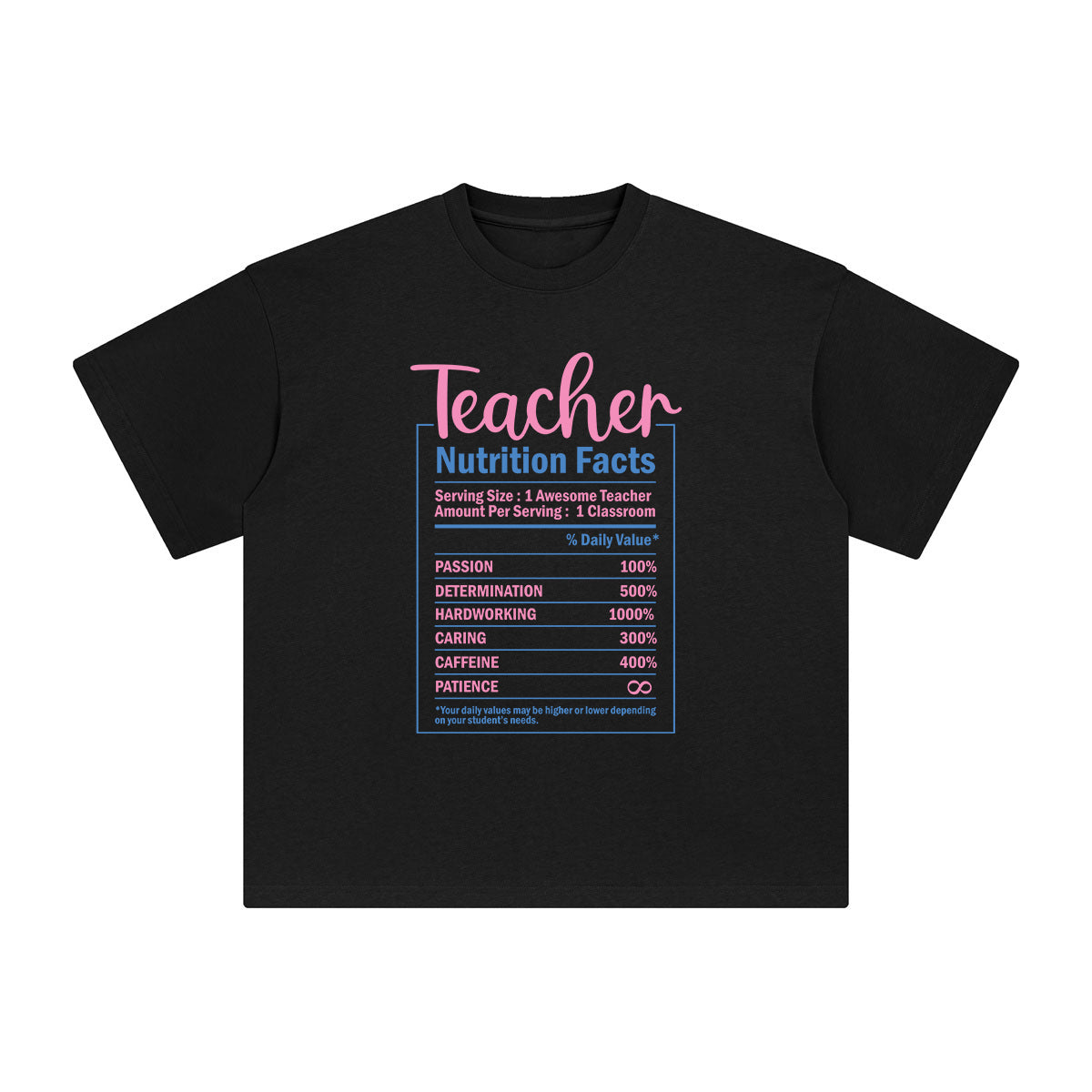 Teacher Nutrition Facts Graphic Tee-INNBLAC Fashion Apparel