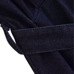 Falda vaquera con bordado de perlas y lavado vintage