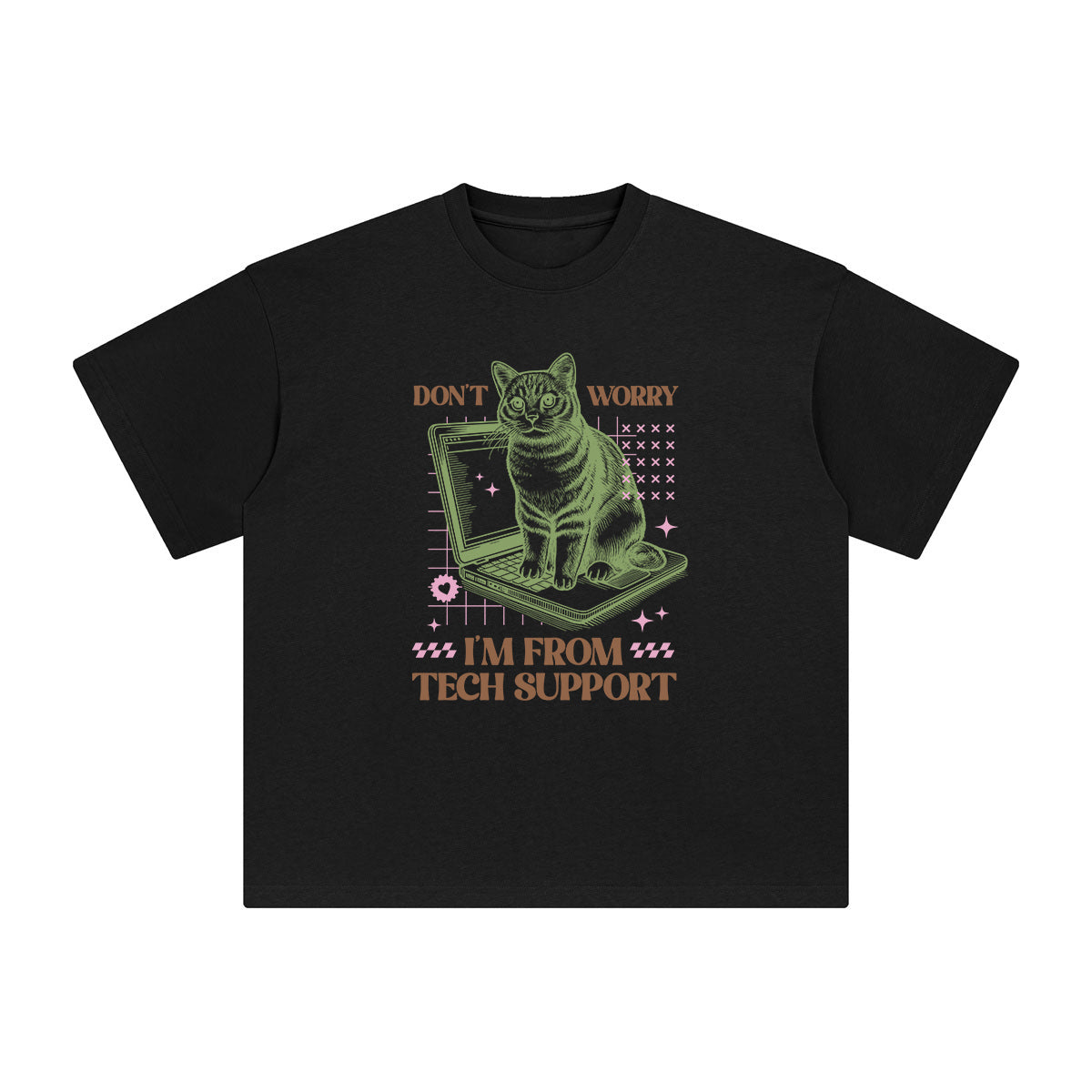 Cat Typing Graphic Tee-INNBLAC Fashion Apparel
