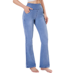 Women's Washed Stretch Knit Bootcut Jeans