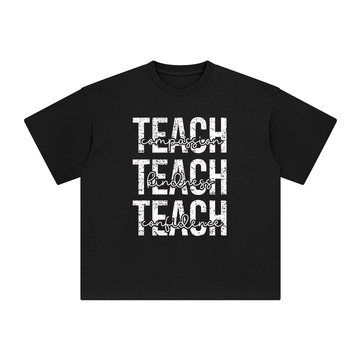 Teach Compassion Kindness Confidence Graphic Tee-INNBLAC Fashion Apparel