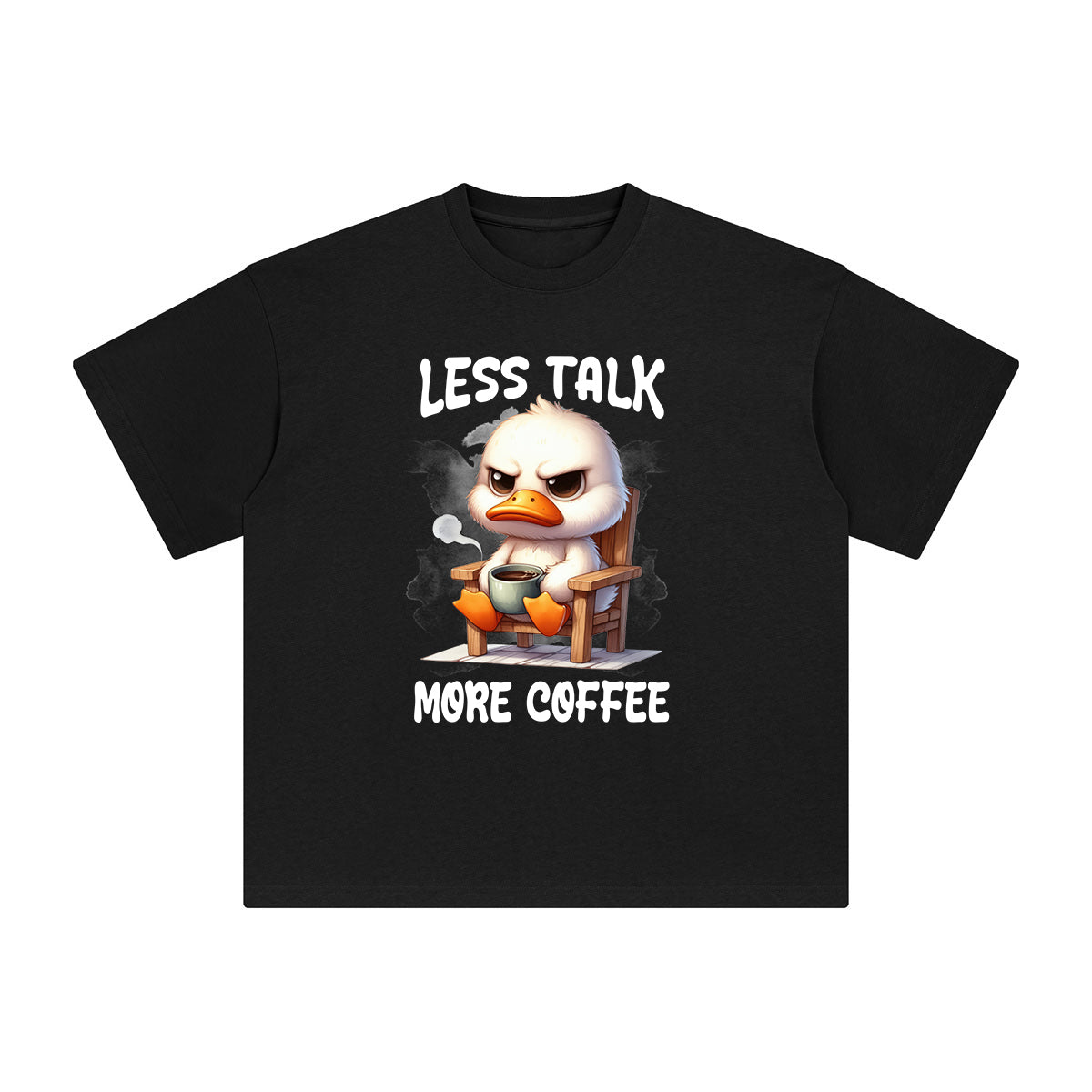 Duck Drinking Coffee Graphic Tee-INNBLAC Fashion Apparel
