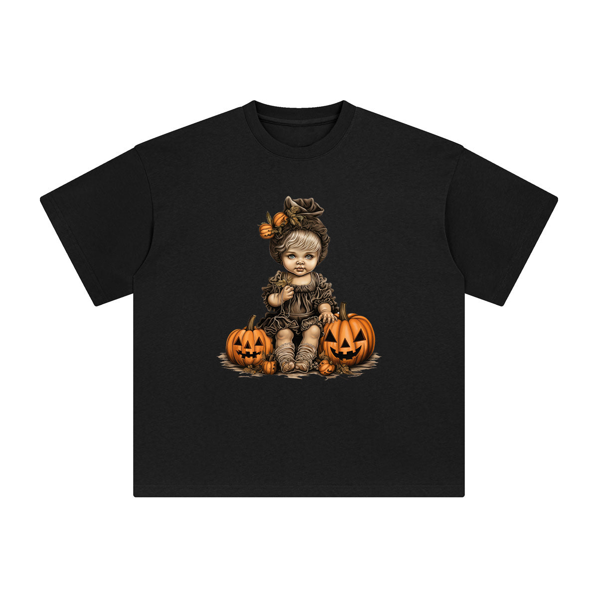 Halloween Baby Girl & Pumpkin Graphic Tee-INNBLAC Fashion Apparel