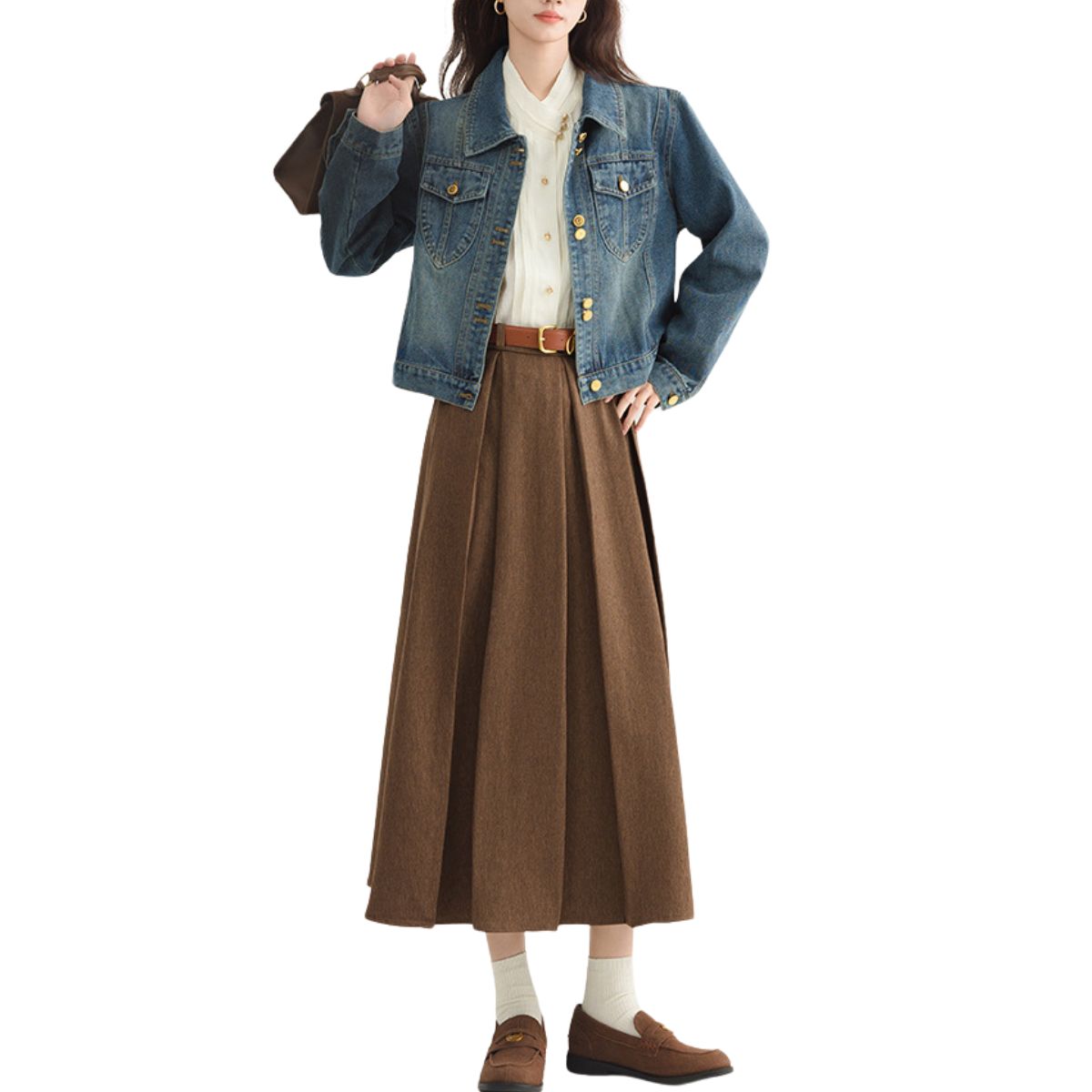 Vestido midi vaquero sin mangas con botones y aberturas en la parte delantera