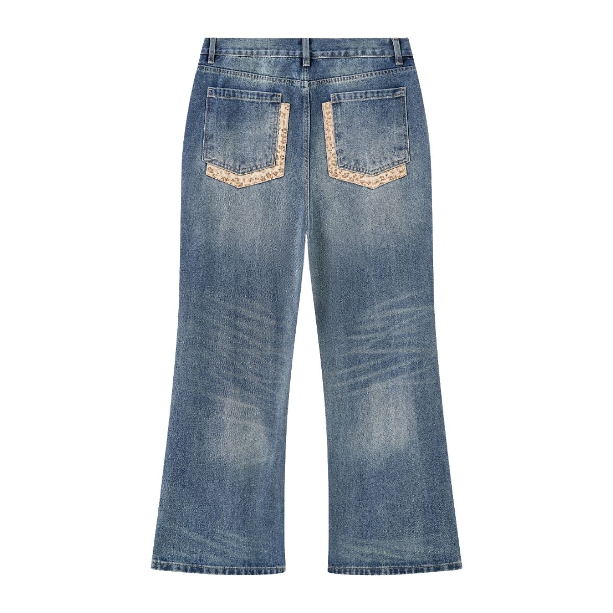 Vintage Washed Faded Flare Jeans