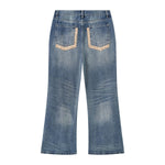 Vintage Washed Faded Flare Jeans