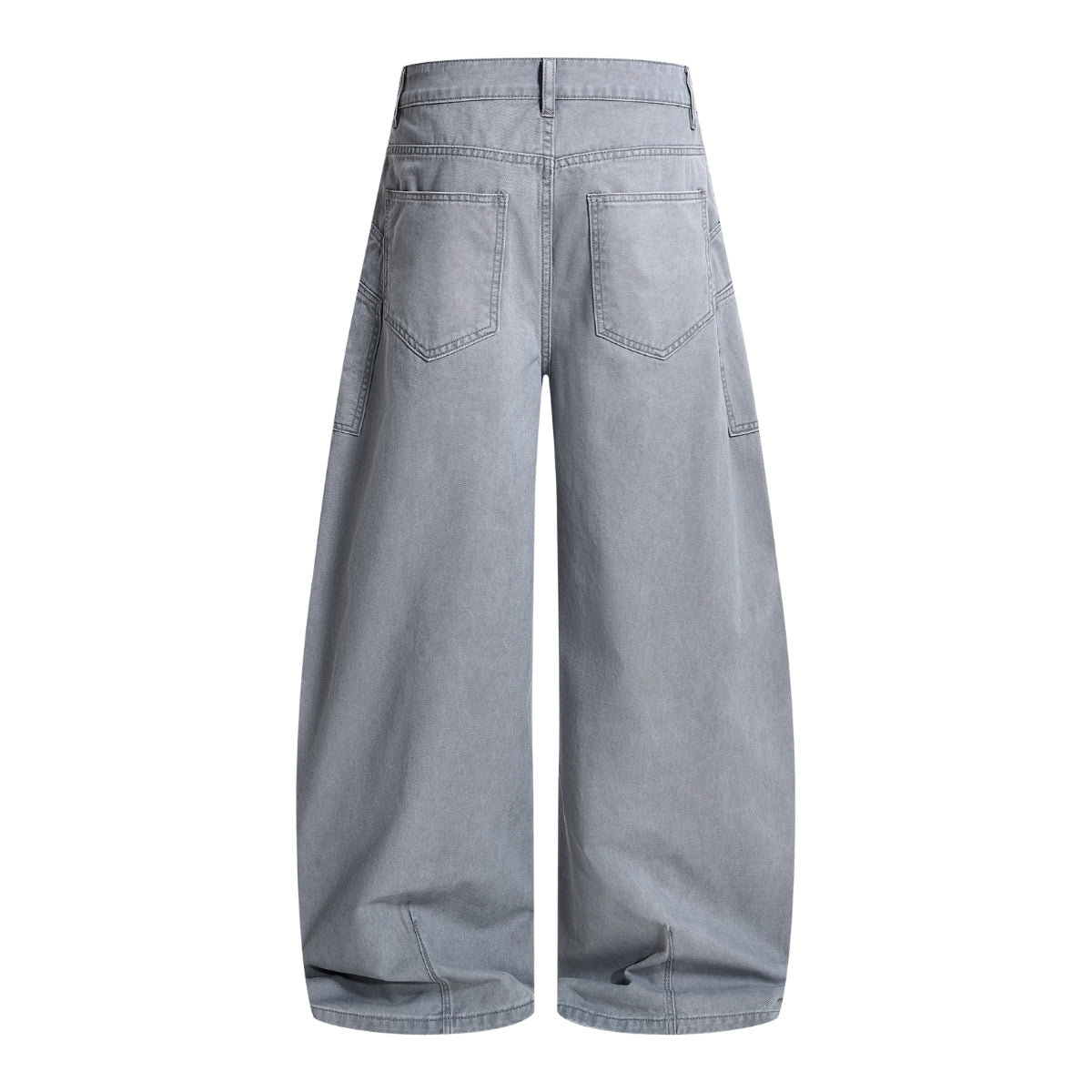 Vintage Washed Baggy Curved-Leg Cargo Pants