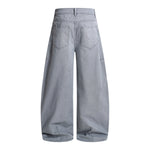Vintage Washed Baggy Curved-Leg Cargo Pants