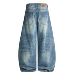 Curved Blade Wide Leg High Waist Vintage Jeans