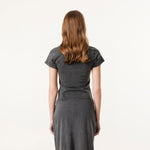 Washed Cotton Pleated Waist Tee 8.55oz