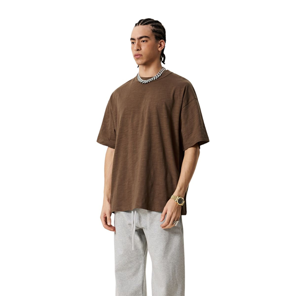 Solid Color Baggy Cotton T Shirt 5.7oz
