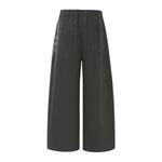 Basic Striped Metal Hook Relaxed Ins Trousers
