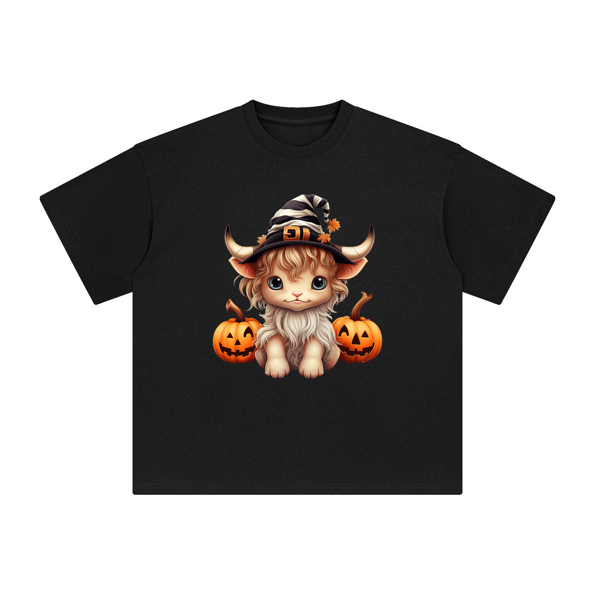 Halloween Highland Cow Graphic Tee-INNBLAC Fashion Apparel