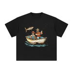 Dad Fishing With Son Graphic Tee-INNBLAC Fashion Apparel