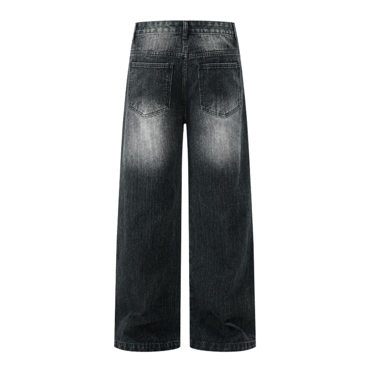 Vintage Washed Black Wide‑Leg Jeans
