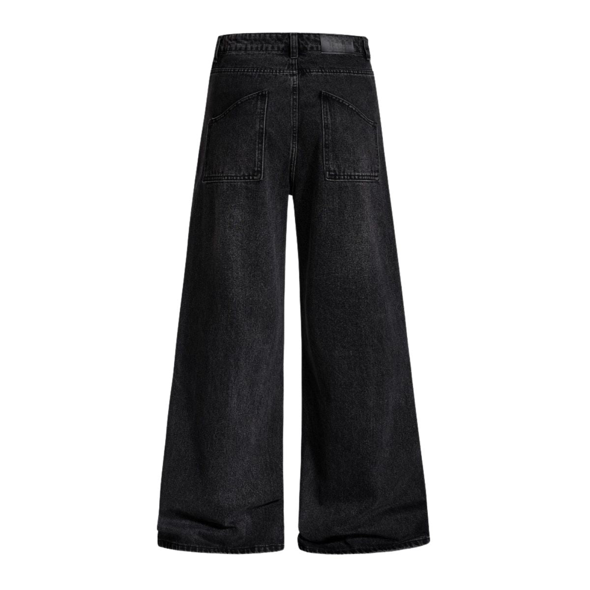 Men's American Street Washed Denim Pants Distressed Loose Flare Zipper