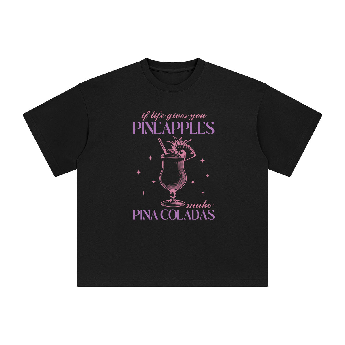 Pineapples Cocktail Graphic Tee-INNBLAC Fashion Apparel