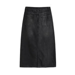 Falda vaquera con bordado de perlas y lavado vintage