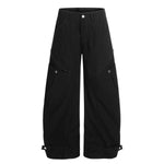 Men's American Street Cargo Curved Pants Loose Raw Edge Large Pockets