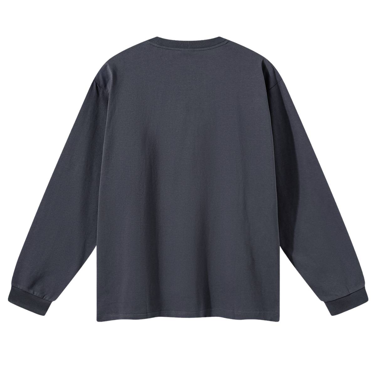 Solid Loose Fit Side Split Hem Long Sleeve T-Shirt