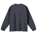 Solid Loose Fit Side Split Hem Long Sleeve T-Shirt