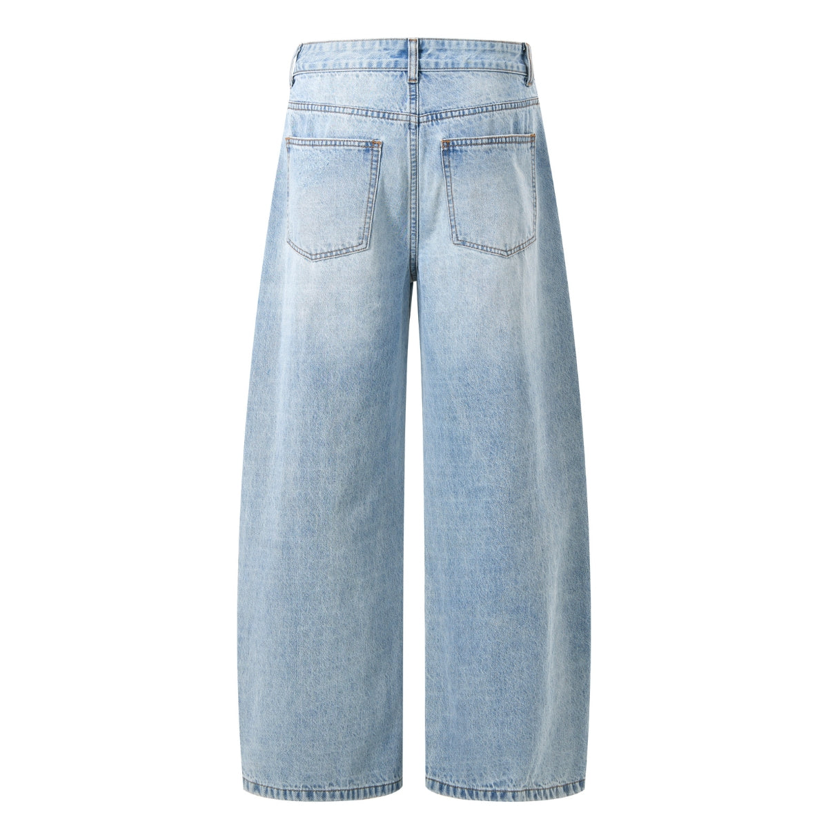 Wash Destroyed Pleated Baggy Jeans