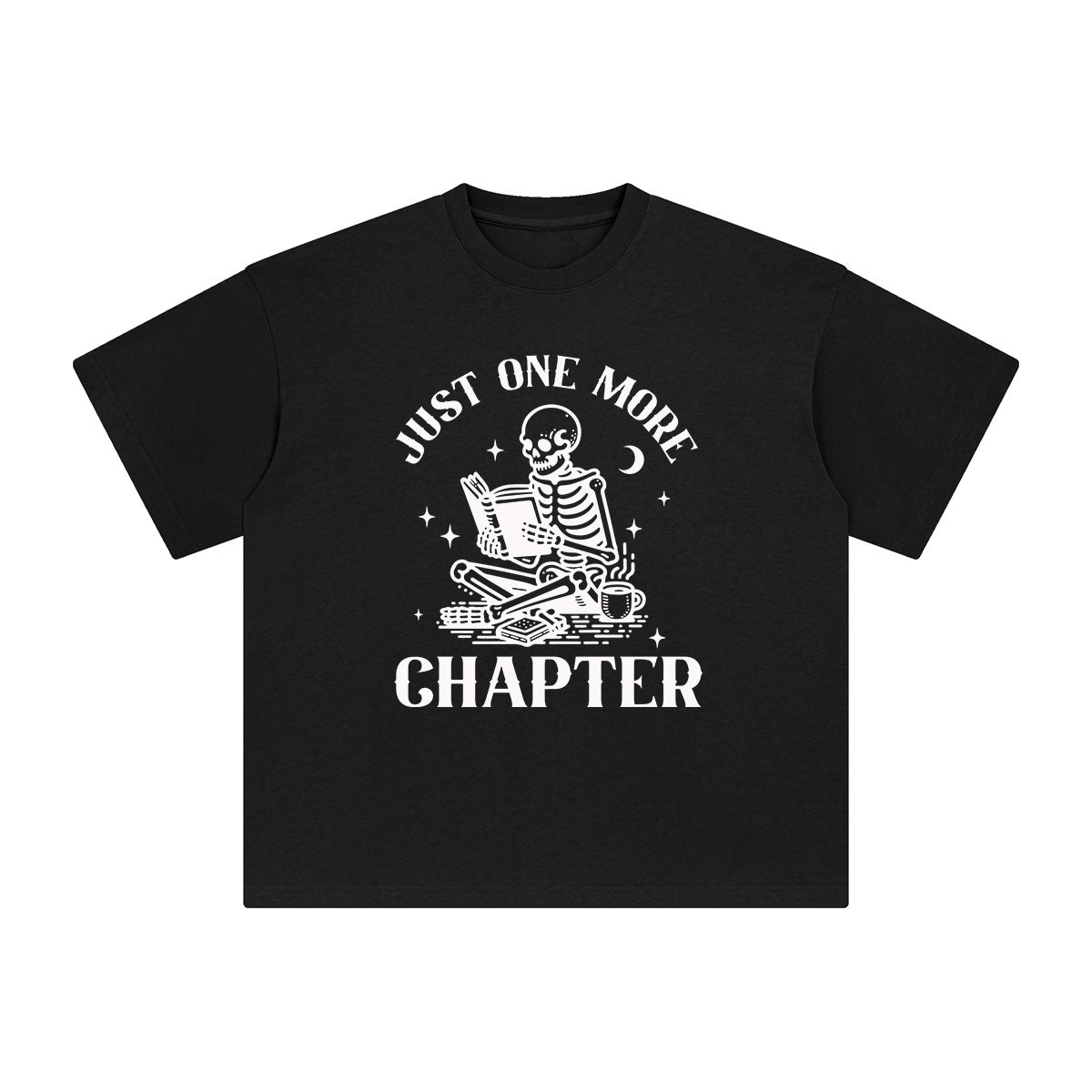 Skeleton Reading Book Graphic Tee-INNBLAC Fashion Apparel