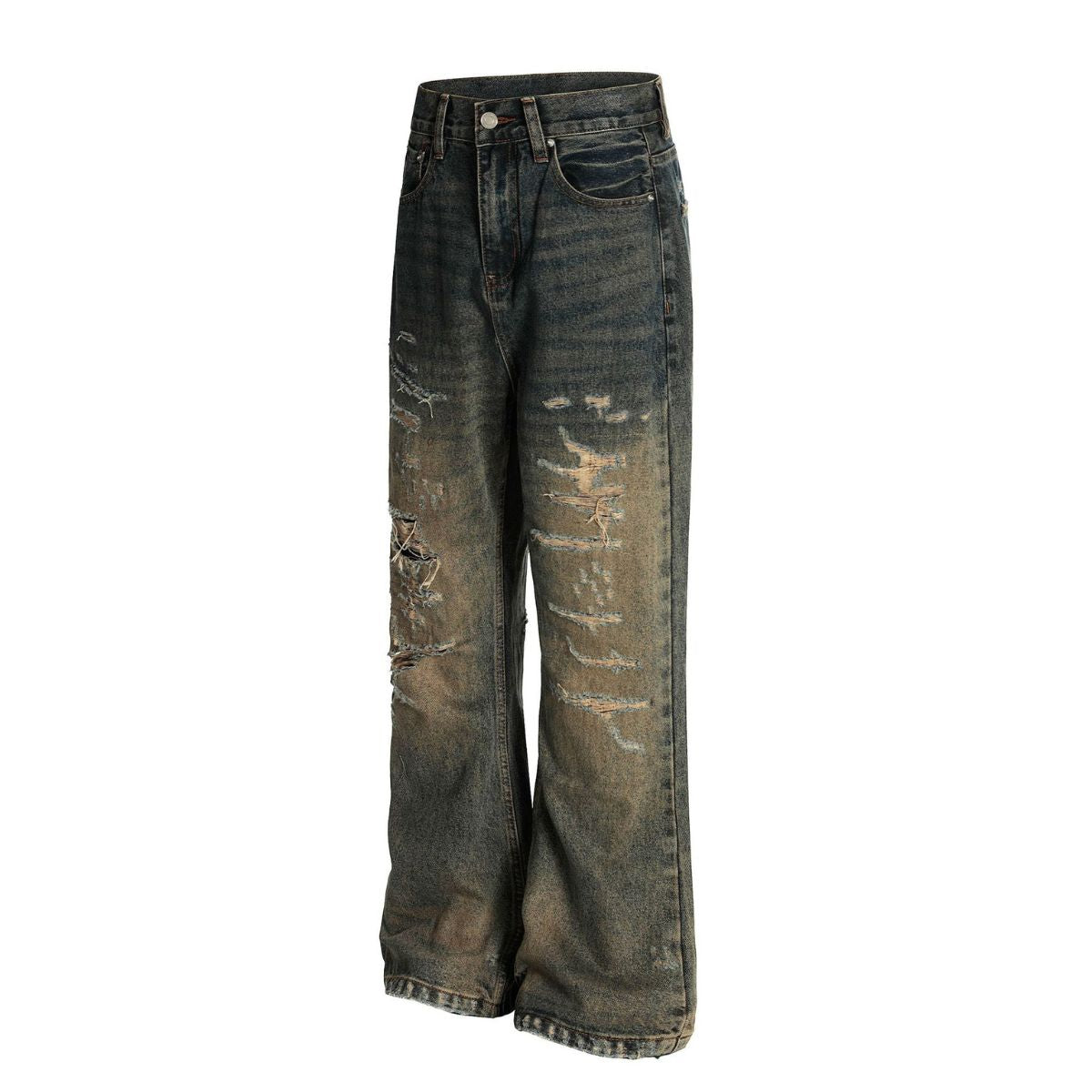 Smoke Rise Relaxed Fit Dirty Wash Ripped Jeans