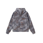 Vintage Streetwear Leopard Pattern Relaxed Fit Zip Hoodie