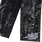Smoke Rise Graffiti Black Wide-Leg Printed Jeans