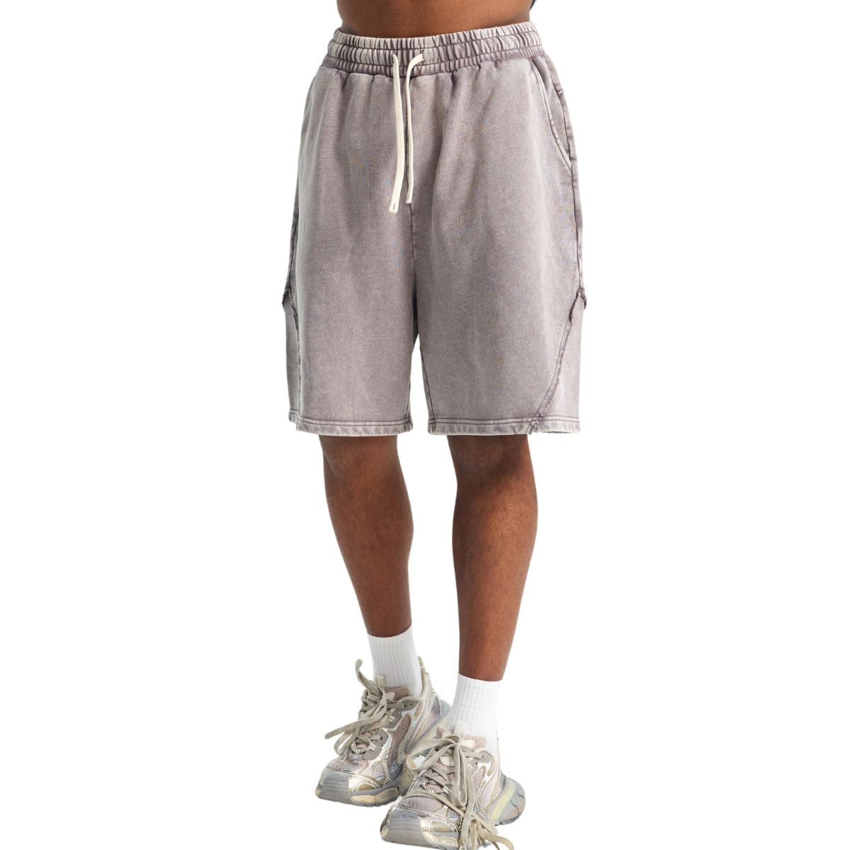 Pantalones cortos vintage holgados con parches