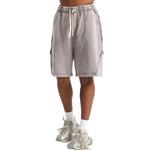 Pantalones cortos vintage holgados con parches