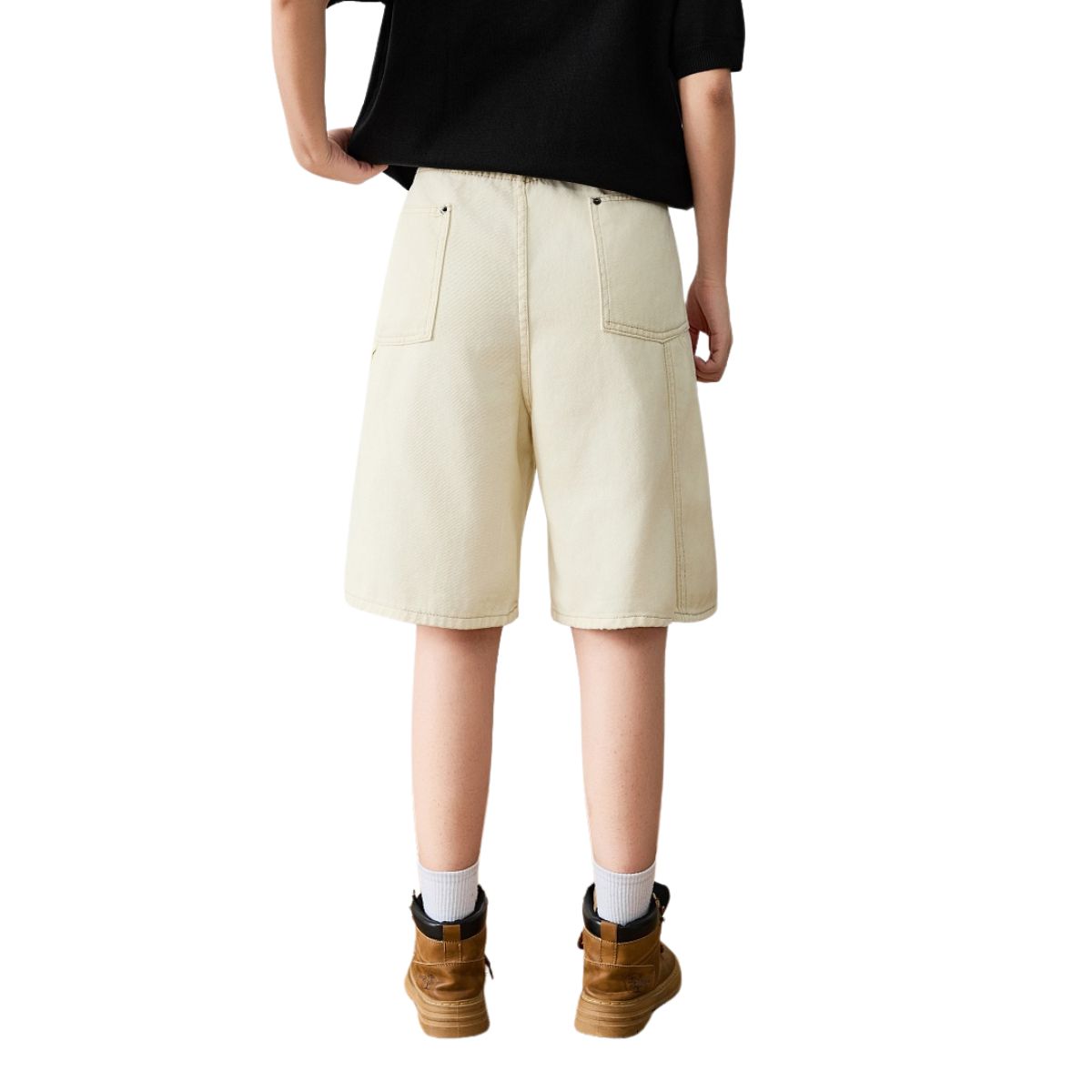 Bermudas con lavado vintage y salpicaduras de tinta