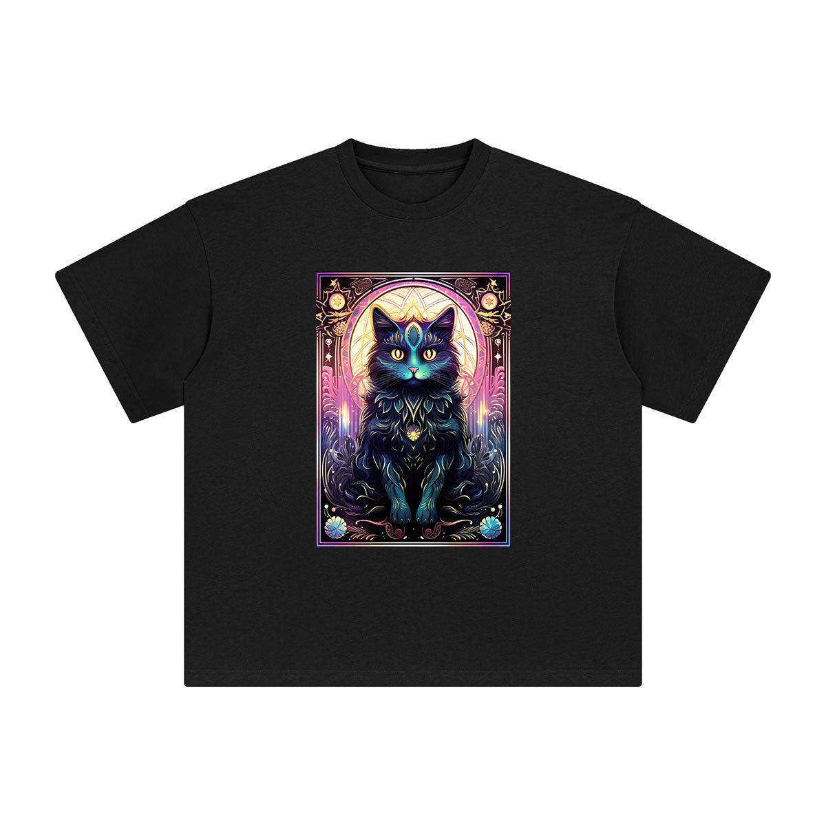 Black Cat Card Graphic Tee-INNBLAC Fashion Apparel