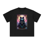 Black Cat Card Graphic Tee-INNBLAC Fashion Apparel