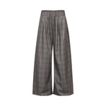 Vintage Plaid Wide Leg Drape Trousers