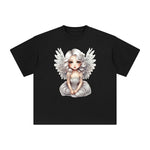 Silver Christmas Angel Graphic Tee-INNBLAC Fashion Apparel