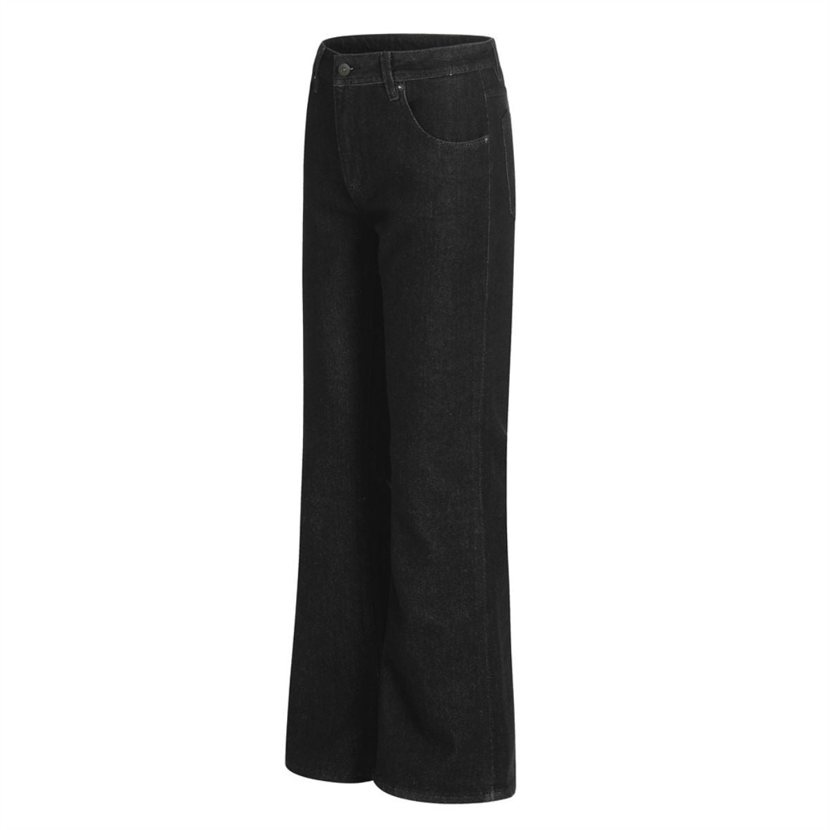 Men's Raw Denim Flare Straight Pants Clean Fit Minimal Street