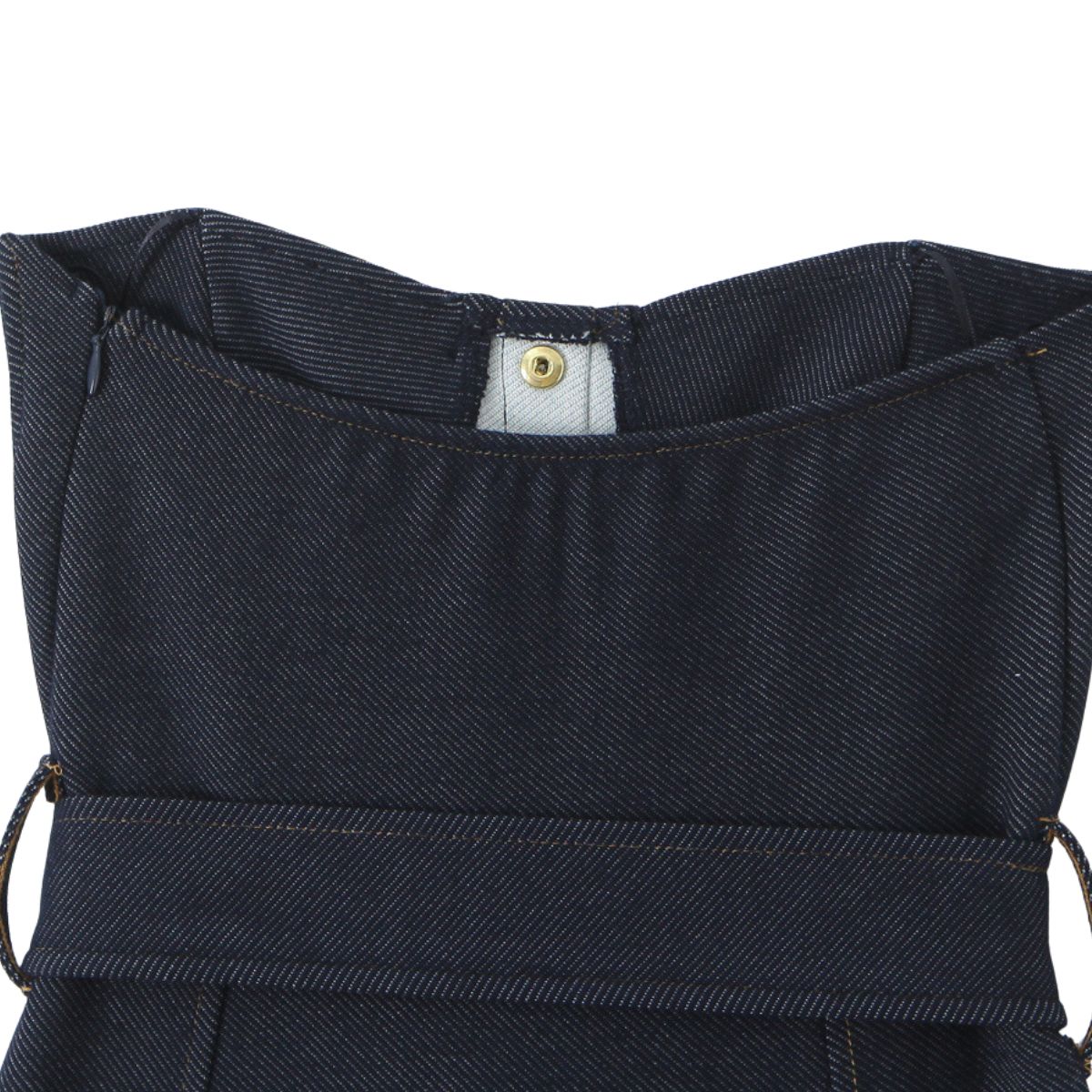 Falda vaquera con bordado de perlas y lavado vintage