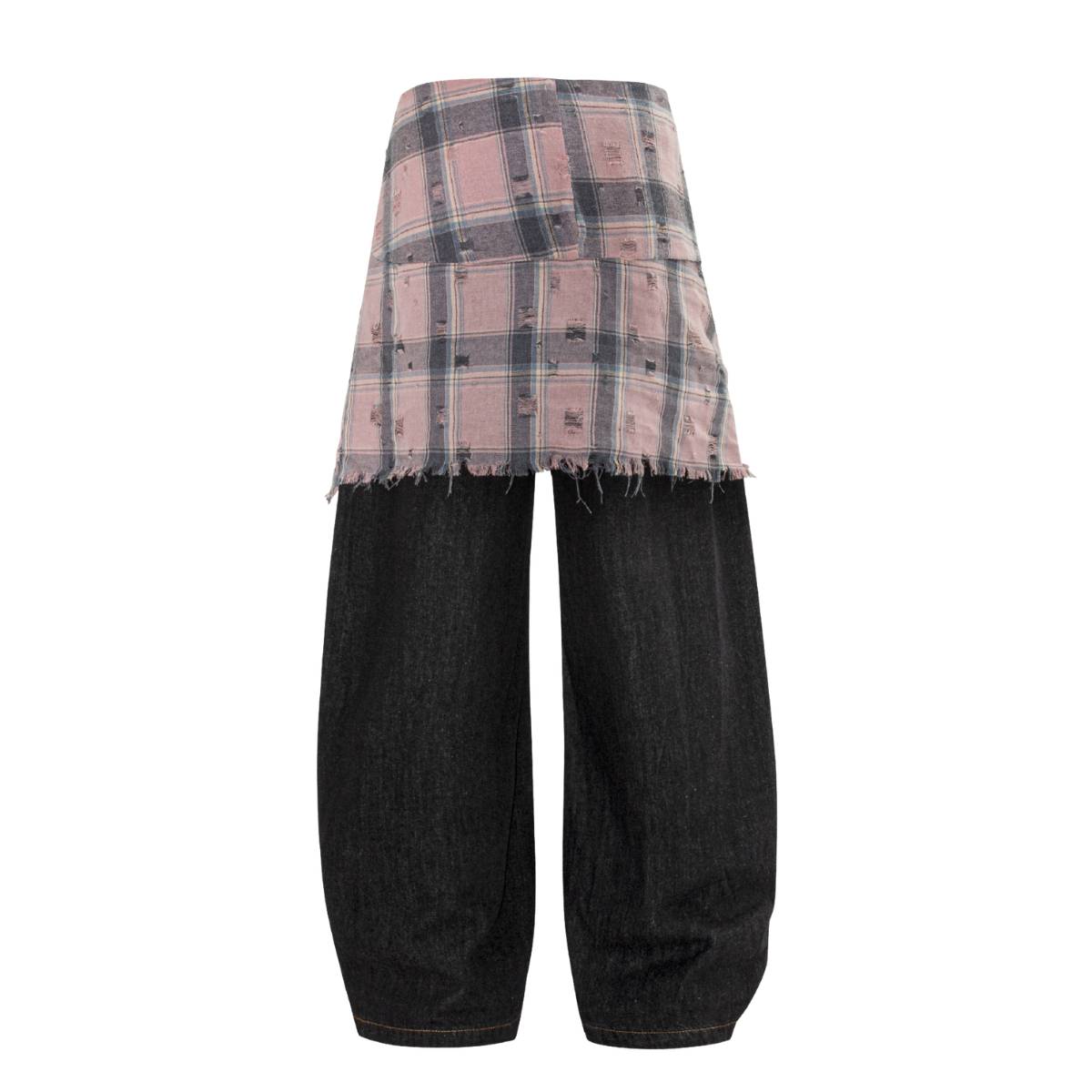 Minimalist Striped Check Relaxed Fit Casual Pants