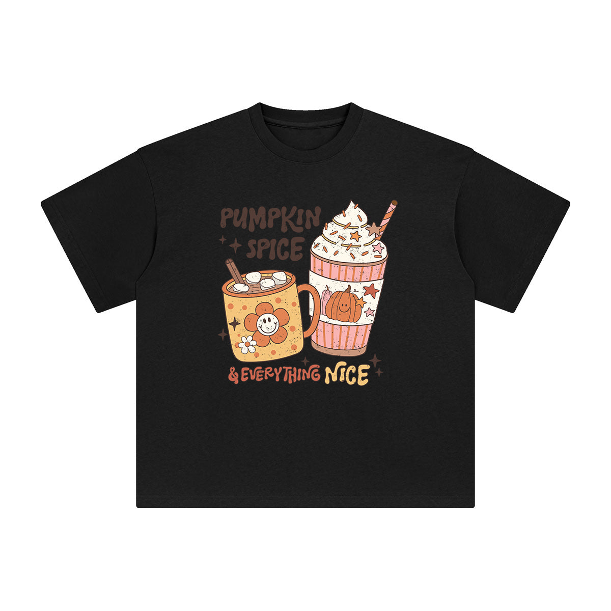 Pumpkin Spice & Everthing Nice Graphic Tee-INNBLAC Fashion Apparel