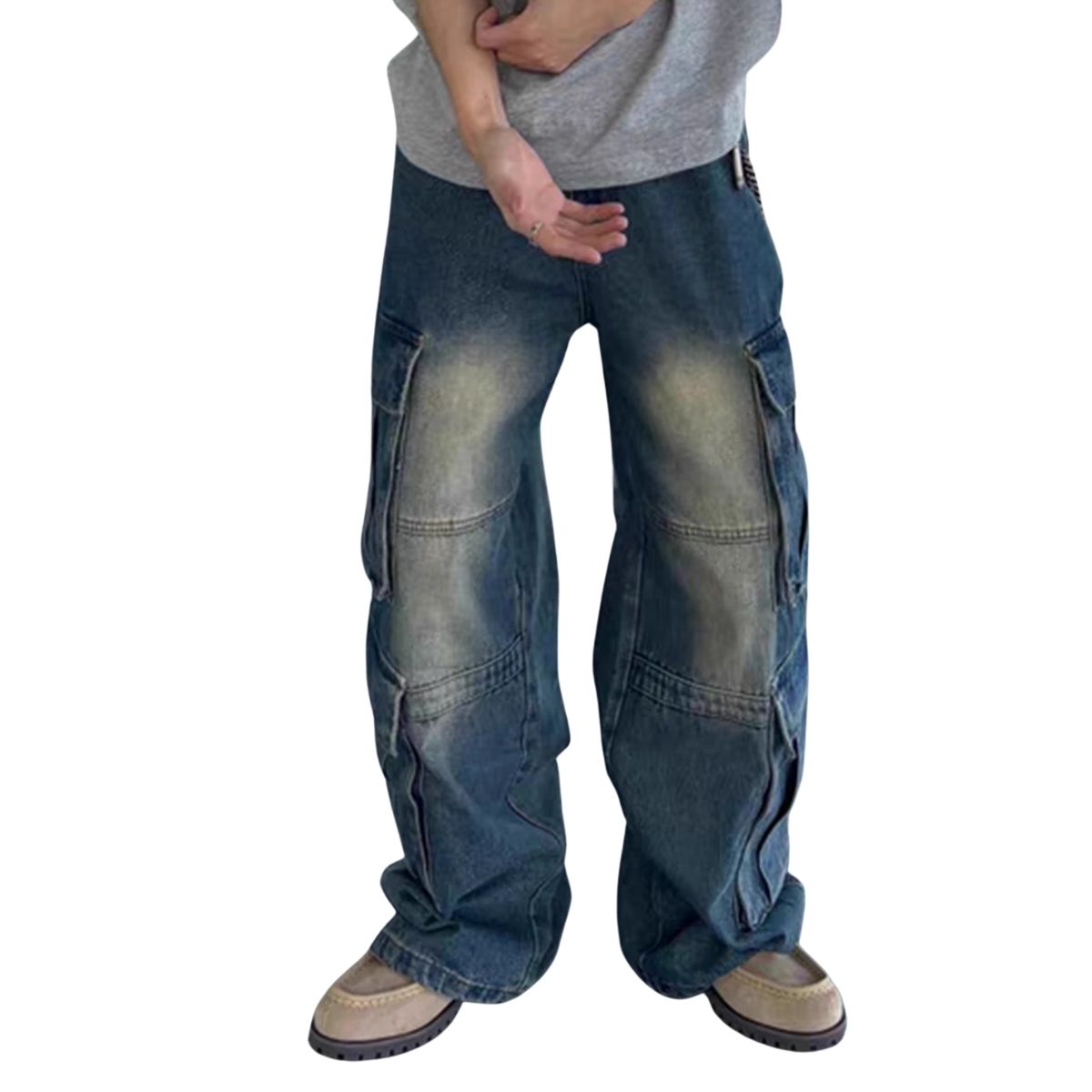 Women’s High Rise Baggy Cargo Jeans